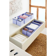 4'lü Lacivert Çizgili Çekmece Içi Organizer Seti