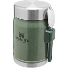 Stanley Classic Legendary Yemek Termosu + Kaşık 0.4 Litre - Yeşil (Hammertone Green) | Paslanmaz Çelik