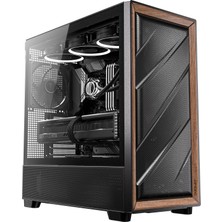 Antec Flux, 5 x Pwm Fanlar Dahil, Aynı Anda 9 Fana Kadar, Tip-C, Demir Hasır Paneller ve Ahşap Çerçeve, 420MM Radyatör Desteği, Geri Bağlantı Anakart Desteği, Mid-Tower E-Atx Pc Kasası