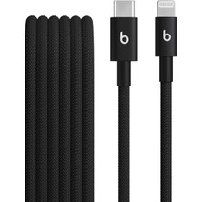 Beats Usb-C'den Lightning'e Örgülü Kablo, Hızlı Şarj, Dayanıklı/dolanmayan, Lightning Girişli Apple Aygıtları Için Uyumlu Şarj Kablosu (1,5 M) – Jet Siyah