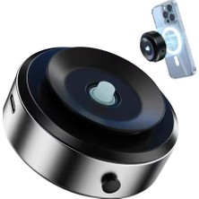 Elektirikli Vakum Magsafe Uyumlu Sabit Kafalı Araç Içi Telefon Tutucu (Zeminler Için De Olur) X8 Siyah
