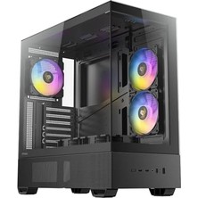 Antec CX705 Argb Mid-Tower Atx Oyun Kasası, Siyah, 270° Panoramik Temperli Cam, 5X120MM Pwm Argb Fan Dahil, 360MM Radyatör Desteği