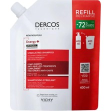 Vichy Dercos Energy+ Saç Dökülme Karşıtı Şampuan, Yeniden Dolum Paketi, 400 ml