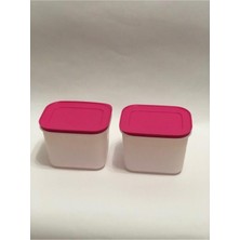 Tupperware Alaska Kare Set 2li Pembe Şeffaf