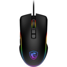 Msı Forge GM300 Hafif Oyun USB Rgb Ayarlanabilir 7200 Dpı Masaüstü Dizüstü Oyun Faresi, Siyah