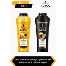 Gliss Onarıcı ve Besleyici Şampuan Seti: Oil Nutritive & Ultimate Repair