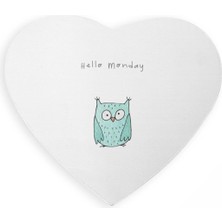Hediyesepeti Sendromsuz Pazartesi Hediyesi Minimal Baykuş Tasarımlı Kalp Mouse Pad