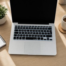 Mcstorey Türkçe F Klavye Koruyucu Silikon Apple MacBook Air 13 & Pro 13/15 ile Uyumlu | Tr F Dizayn | A1278 A1502 A1425 A1369 A1466 A1286 A1398 Siyah