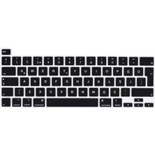 Apple Macbook Pro 16INÇ Touch Bar A2141 ile Uyumlu Q Klavye Koruyucu Silikon Ped Siyah