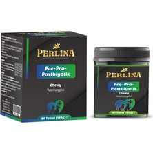 Perlina Pre-Pro-Postbiyotik Sindirim Sistemi Desteği, Veteriner Plus, Çiğnenebilir Tablet, 90 Adet, Köpekler ve Kediler Için