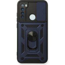 Trend Kapında Xiaomi Redmi Note 8 Kılıf Pars Lens Yüzüklü Silikon - Lacivert