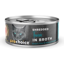Prochoice Deluxe Shredded, Tahılsız, Hipoalerjenik, Tiftiklenmiş Tuna Balıklı Yaş Kedi Maması, 70 gr x 12 Adet
