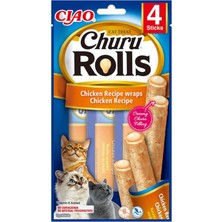 Inaba Churu Rolls Kedi Ödül Kurabiyeleri,%88 Nemli, Sağlıklı Atıştırmalıklar, Tavuklu Doğal Malzemeler, 40 G (1'li Paket), Birinci Sınıf Kalitede Kedi Atıştırmalıkları