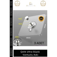 Novélune Banyo Askısı: Paslanmaz Şeffaf Yapışkanlı 1kg Kapasiteli Su Geçirmez Vantuzlu Askı 3 Adet