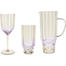 Karaca Royal Bone Diana 25 Piece Glassware Set Purple