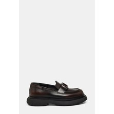 3 Juın Brown Leather Loafers