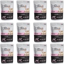 Felicia Pouch Yaş Kedi Maması, Tahılsız, Kuzu Etli, Yavru Kedi (12 x 85 Gr)