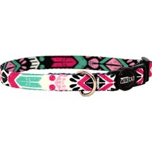 Wikipet Aztec Light Kedi Boyun Tasması, Boğulma Önleyici Kilitli, Zil Hediyeli (Pembe, Fuşya, Mint)