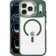 Trend Kapında Joko Apple iPhone 17 Pro Max Remim Lensli Magsafe Standlı Kapak - Koyu Yeşil