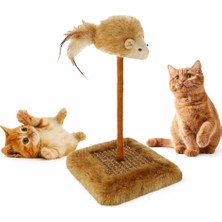 Madpet Sesli Oyuncaklı Kedi Tırmalama Tahtası – Fareli ve Zilli Kedi Oyuncağı, Sağlam Tırnak Törpüleme Direği, Kediler Için Oyun Alanı, Dayanıklı Tabanlı, Ev Içi Kullanıma Uygun