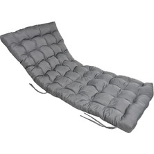 Şezlong Minderi 180X60X12 cm Su Itici Uv Dayanımlı Plaj Minderi Punto (Antrasit)