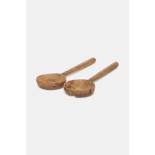 Vakko 2-Piece Salad Serving Set Light Brown