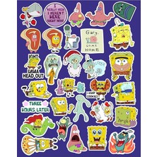 Bob Kare Şort Seri 2 Sticker Telefon Laptop Notebook Tablet Defter Matara Stiker Etiket