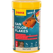 Sera San Nature Boya Yemi 250 ml (60 G) | Yüzey Yiyen Süs Balıkları Için | Yapay Renklendirici ve Koruyucu Madde Içermez |%10 Krill & Haematococcus Yosun Içerir | Doğal Renk Gelişimi Için