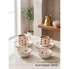 Kübrart Seramik Çerezlik Li 2 Li Fincan Takımı Kalp