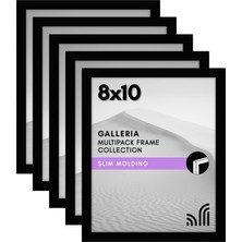 Americanflat Siyah 8X10 Resim Çerçevesi - 5'li Fotoğraf Çerçevesi Seti - Parlak Pleksiglaslı Duvar ve Masa Üstü Için Yatay Veya Dikey Ekran Için Testere Dişi Asma Donanımı ve Şövale Dahil
