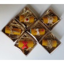 Petekoğlu (6 Adet) Özel Günler Için Doğal Petek Balmumu Mum 7cm X3CM Kutulu Mum Beeswax Candle