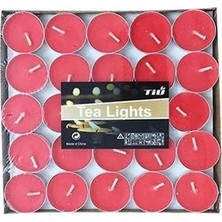 Benim Marifetlerim - Tealight Kırmızı Yuvarlak Mum 50 Adet