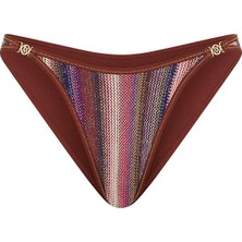 Victoria's Secret Shimmer Striped Brazilian Bikini Bottom