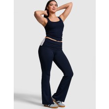 Victoria's Secret Pınk Relay Foldover Waist Ruched Flare Leggings