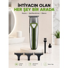 MiraLive Profesyonel Saç Sakal Tıraş Makinesi T Bıçaklı Şarjlı Kablosuz 3 Taraklı Erkek Bakım Seti