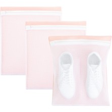 Ocean Home Textile 3'lü Pembe Renk Ayakkabı Yıkama Filesi Set