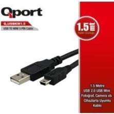 Burada Bulabilirsin Qport Q Usbkm1.5 1.5 Metre 5pin Kamera USB 2.0 Şarj Data Kablosu