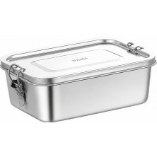 Chavin Komple 304 Çelik 1100 ml Kilitli Yemek Meyve Et Buzdolabı Beslenme Saklama Kabı MT322