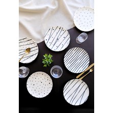Tabakevi Tabak Evi Porselen Dash Pasta Tabağı 20CM 6 Kişilik 6 Parça TVL6PTPRS1108