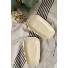 Keramika Mat Krem Tetra Kayık Tabak 21 cm 2 Adet 039