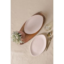 Keramika Krem Bloom Kayık Tabak 31 cm 2 Adet 030