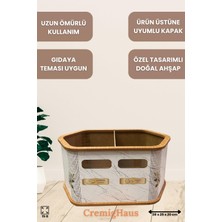 Burada Bulabilirsin Cremighaus Geleneksel Tasarım Kapaklı Büyük Ahşap Sebzelik Altıgen Mermer Desenli