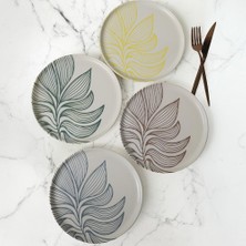 Keramika Leaf Harmony Nordıc Pasta Tabağı 22 cm 4 Adet / 22974-77