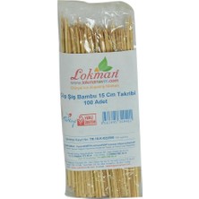Lokmanavm Çöp Şiş Bambu Şişleri 15 cm Takribi 100 Adet 1 Paket