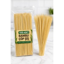 Nistabolje 100 Adet Bambu Çöp Şiş Ahşap Şiş