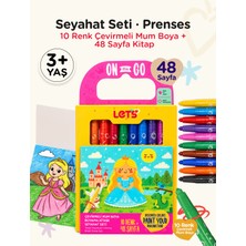 Let's Mum Boya Seyahat Seti – 10 Renk + Boyama Kitabı Prenses Temalı