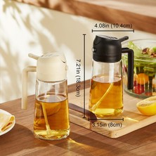 Makkam Home | 2'si 1 Arada Yağ Püskürtücü, Yemek Pişirme, Salata ve Izgara Için Mutfak Gereçleri, Püskürtme Şişesi, Zeytinyağı, Sıvıyağ Sirke Cam Sprey Şişesi, Airfryer (Gri)