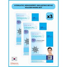 Dermal Ikra Aydınlatıcı, Nemlendirici, Sıkılaştırıcı Beyaz Kolajen Maske 23 gr 3 Adet