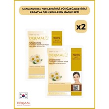 Dermal Canlandırıcı, Nemlendirici, Pürüzsüzleştirici Papatya Özlü Kolajen Maske Seti 2 Adet