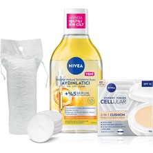 Micellar Makyaj Temizleme Suyu 400ML ve Cellular Expert Cushion Yüz Güneş Krem,orta Ton,pamuk Hediye